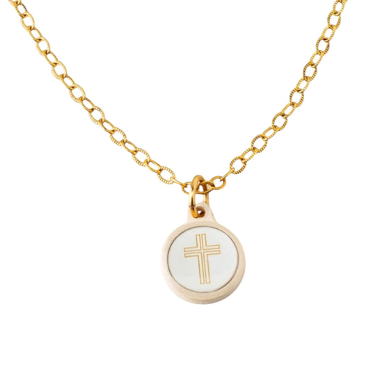 Tap To Pray® Survivor Series Necklace 14K Dipped Vanilla Cross