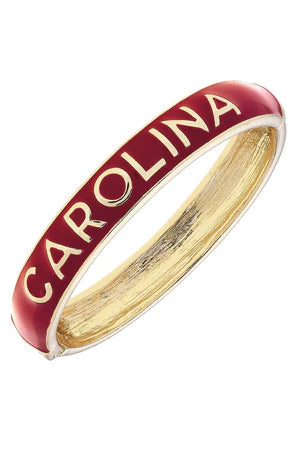 South Carolina Gamecocks Sculpted Enamel Hinge Bangle in Garnet
