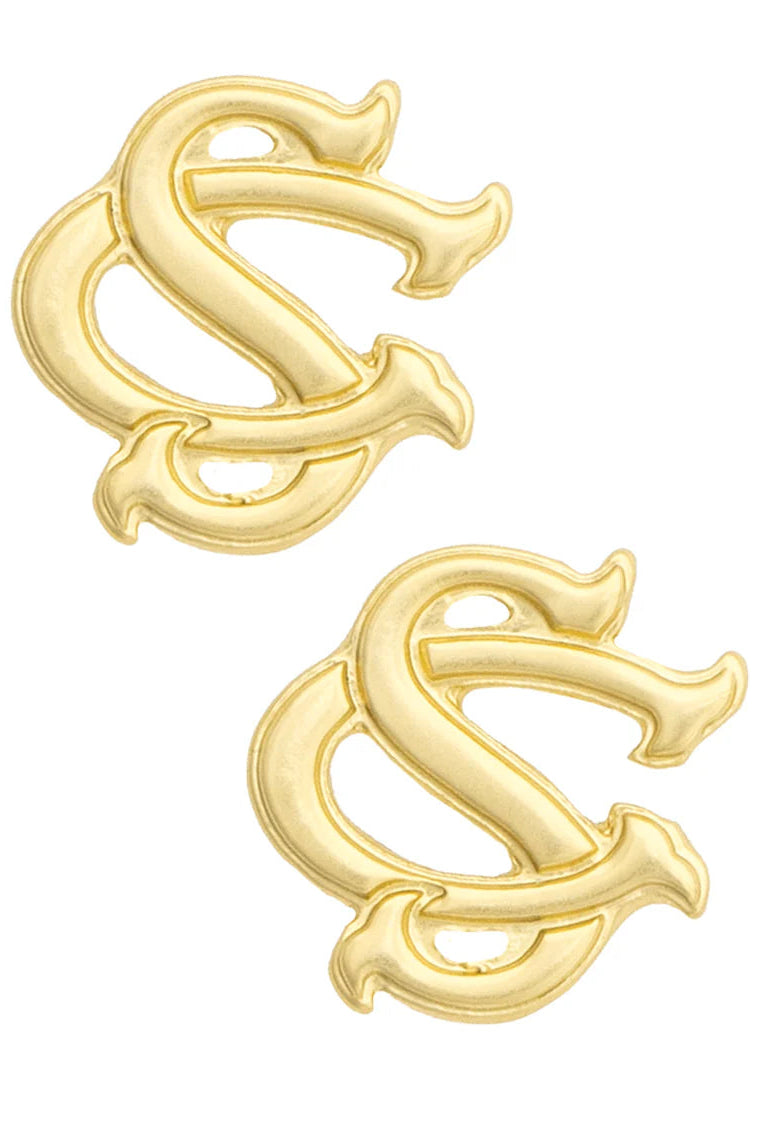South Carolina Gamecocks 24K Stamped Logo Stud Earrings