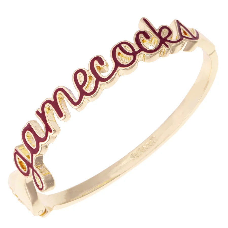 South Carolina Gamecocks Cursive Enamel Hinge Bangle
