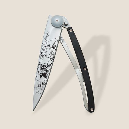 Bison 37g Knife, Titanium, Ebony Wood