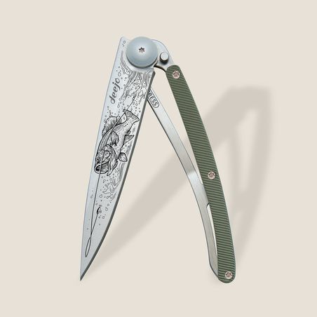 Bass Fishing 37g Knife, Green Khaki