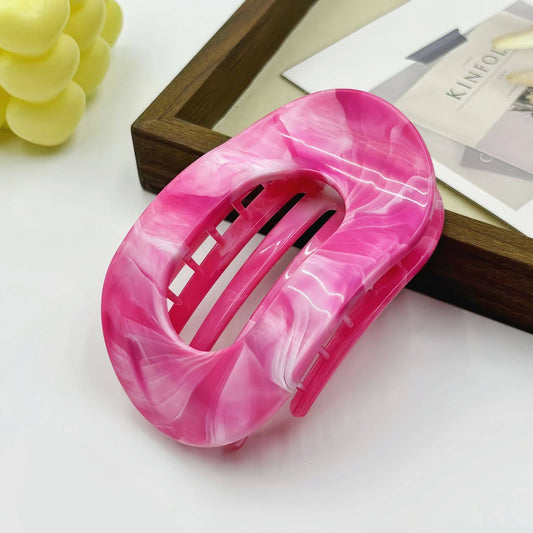 Marble Flat Oval Hair Claw
