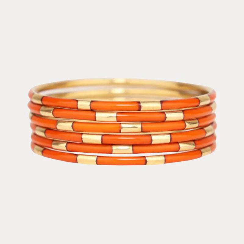 BuDha Girl Burnt Orange Veda Bangles-Set of 6