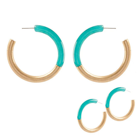 Acetate Metal Hoop Earring