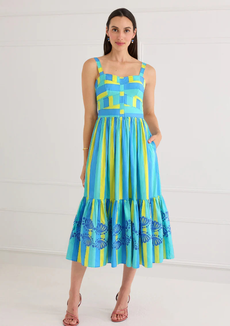 Gianna Dress Aquatic Stripe