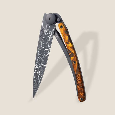 Hunting Scene Knife, Orange Camo 37g