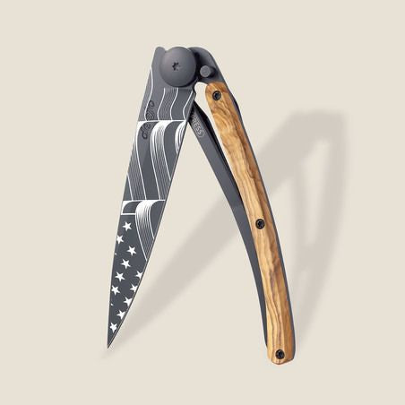 Stars and Stripes Knife, Olive wood 27g