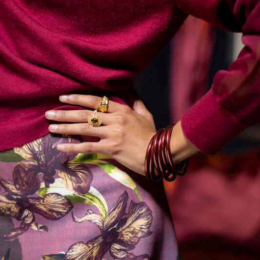BuDhaGirl Merlot All Weather Bangles (Set of 6) -Large