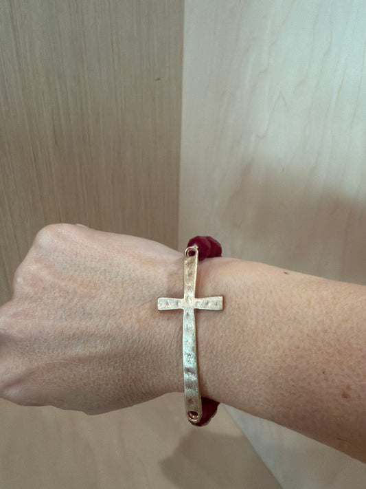 BEADED CROSS BRACELET