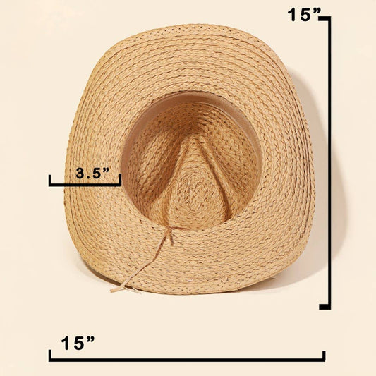 Cowrie Shell Straw Braided Cowboy Hat