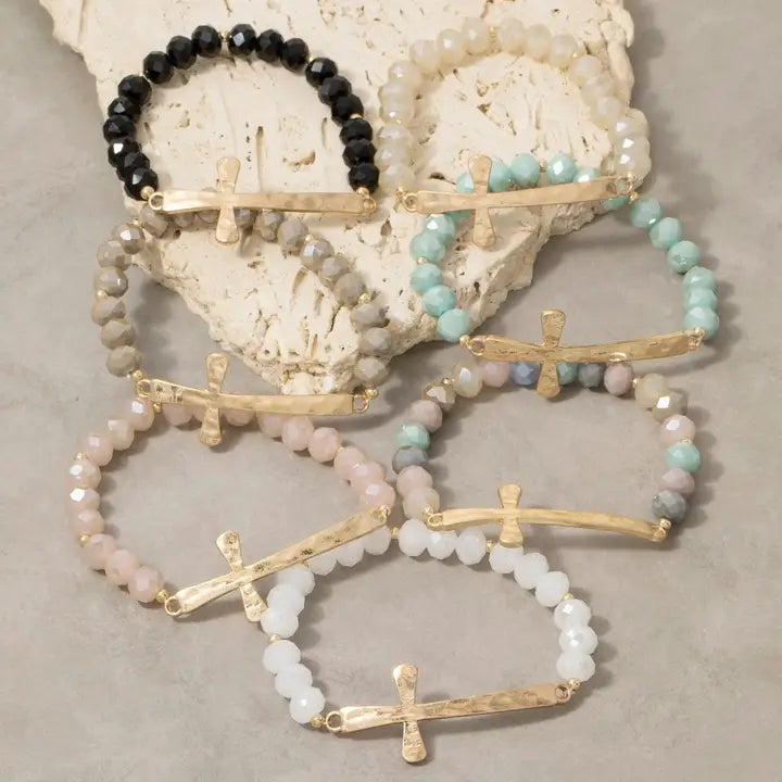 BEADED CROSS BRACELET