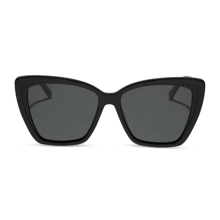 DIFF- Becky II- Black Dark Smoke Polarized Sunglasses