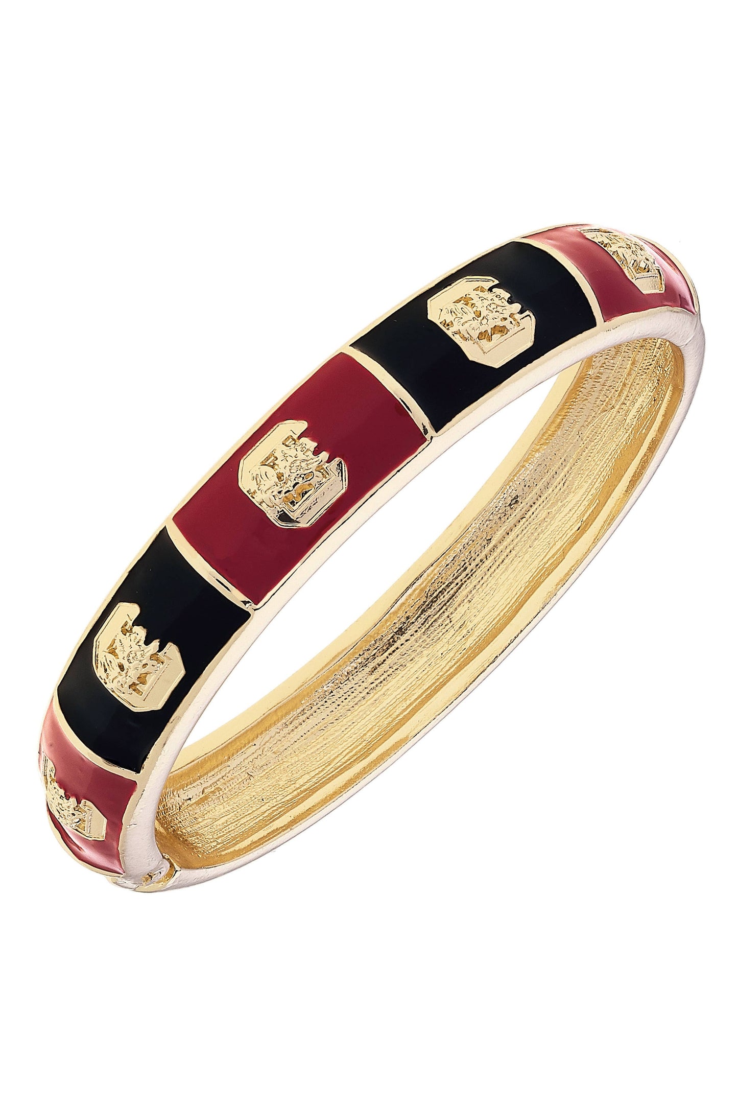 South Carolina Gamecocks Enamel Checkered Hinge Bangle