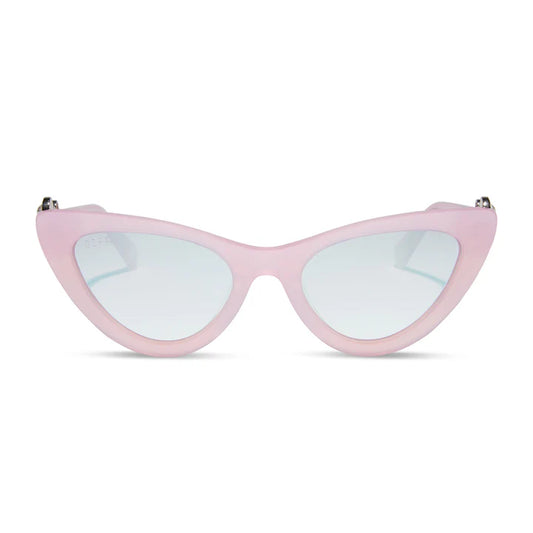 DIFF- Glinda Upland For Good- Glassy Pink Crystal Silver Flash Sunglasses