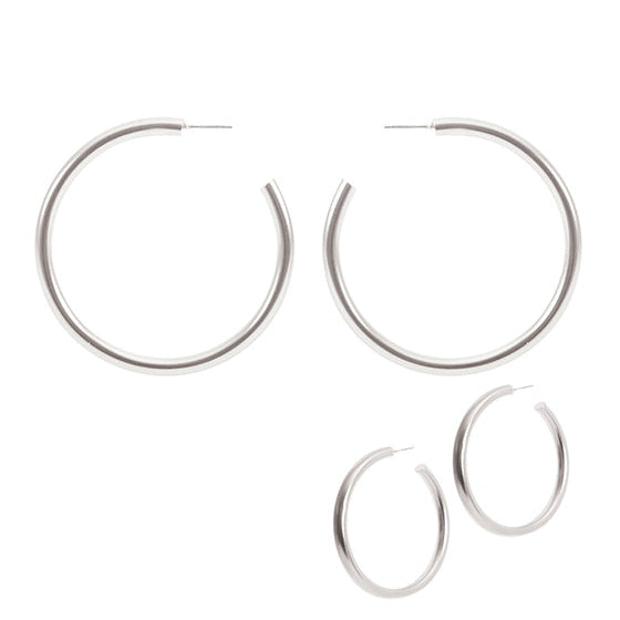 Metal Hollow Hoop Round Earring- 55mm