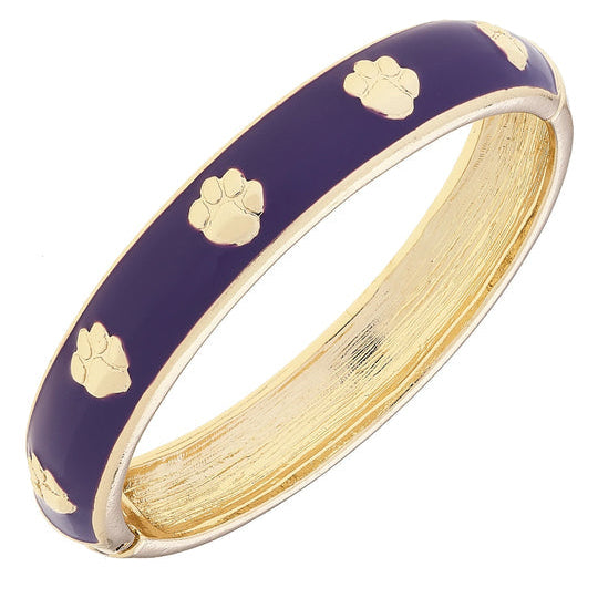 Clemson Tigers Sculpted Enamel Logo Hinge Bangle