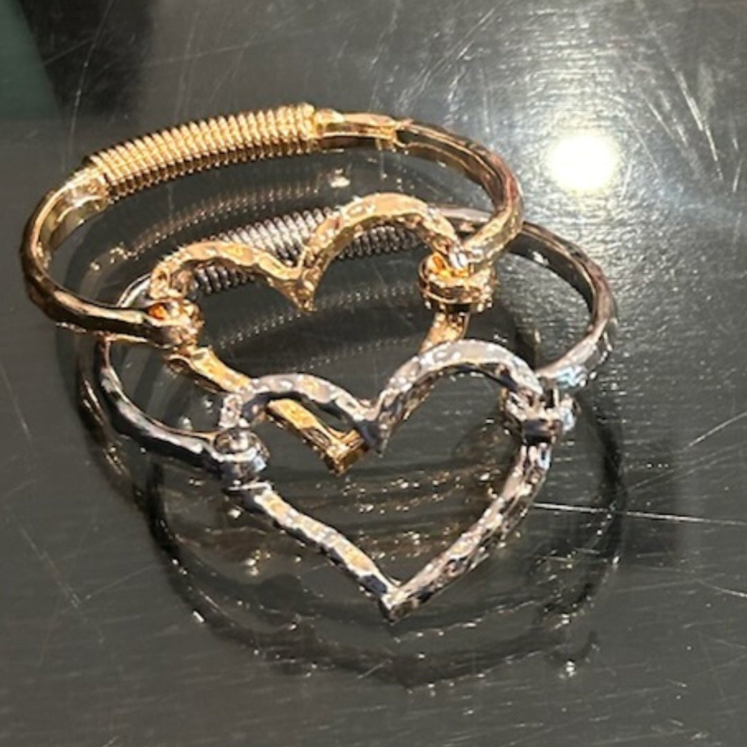 Hammered Heart Bangle