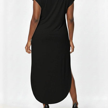 Plus Size Hidden Pocket Batwing Sleeve V Neck Maxi