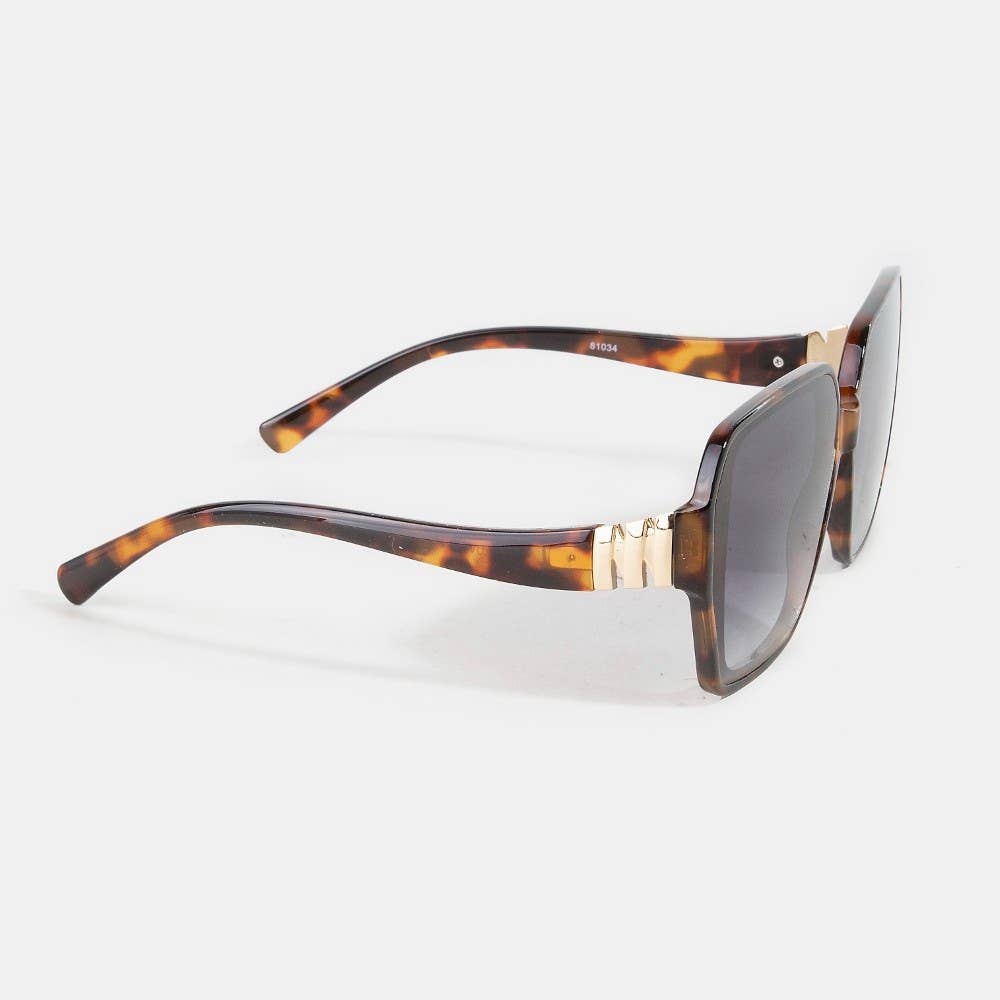 Oversized Square Tortoise Sunglasses Set