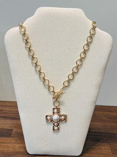 Pearl Cross Necklace