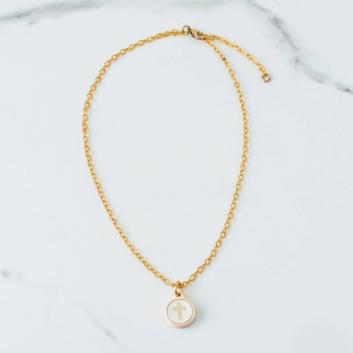 Tap To Pray® Survivor Series Necklace 14K Dipped Vanilla Cross