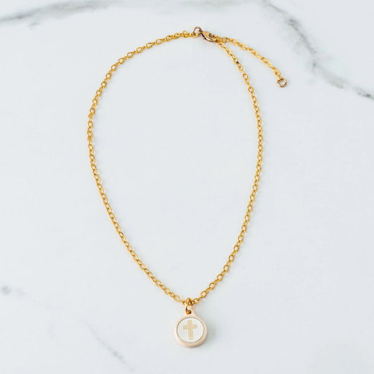 Tap To Pray® Survivor Series Necklace 14K Dipped Vanilla Cross