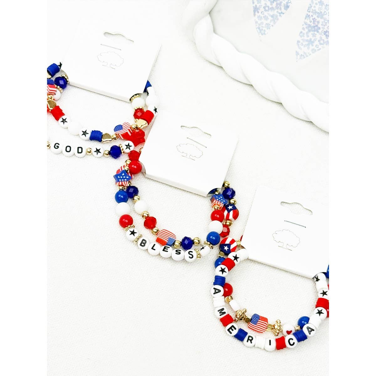 GOD BLESS AMERICA Mix Beaded Bracelet