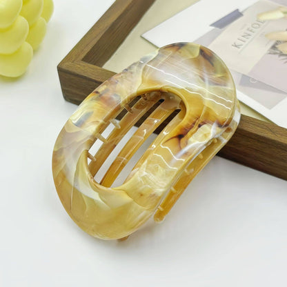 Marble Flat Oval Hair Claw
