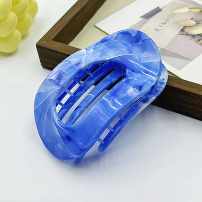 Marble Flat Oval Hair Claw