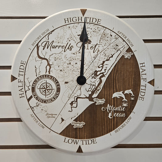 Lowcountry Tide Clock - 12 " Murrells Inlet- White