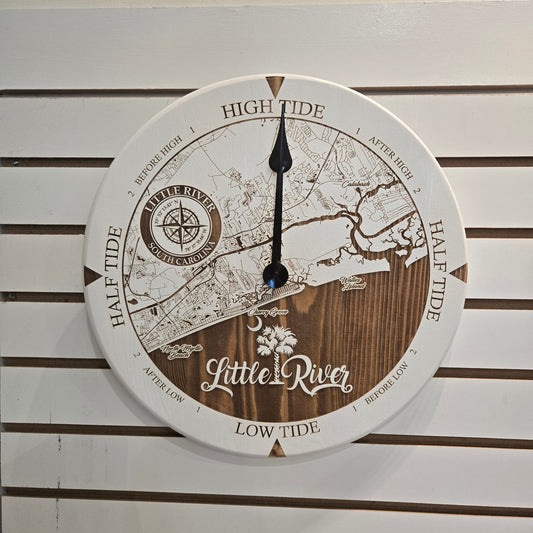 16" Lowcountry Tide Clock- Little River -White