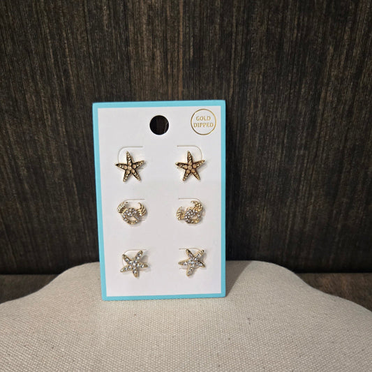 Sea Life Earring Set of 3