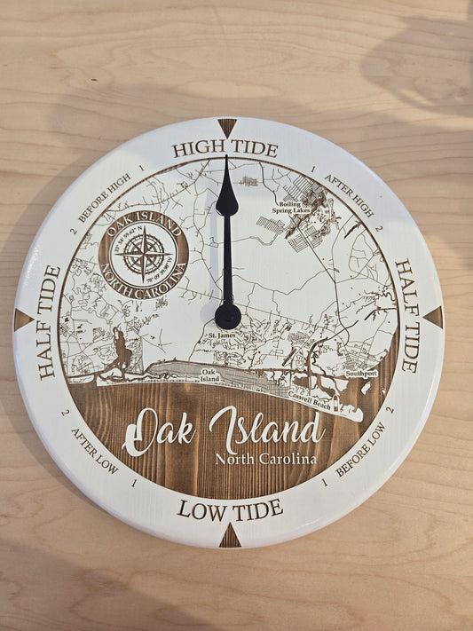 Lowcountry Tide Clock - 12 " Oak Island
