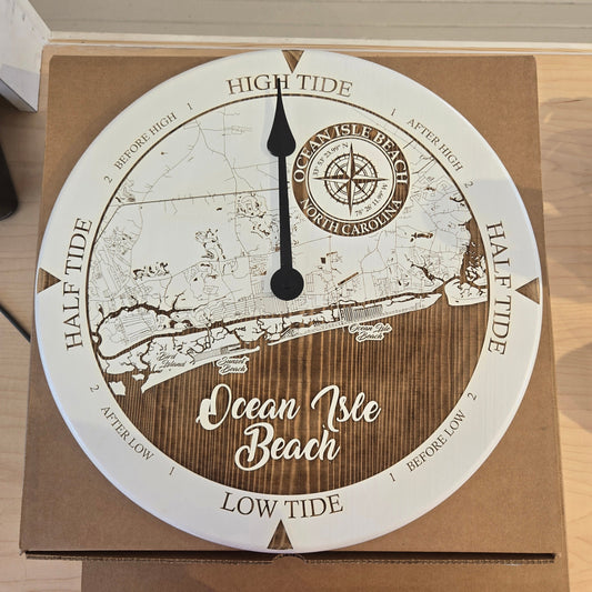 16" Lowcountry Tide Clock - Ocean Isle- White