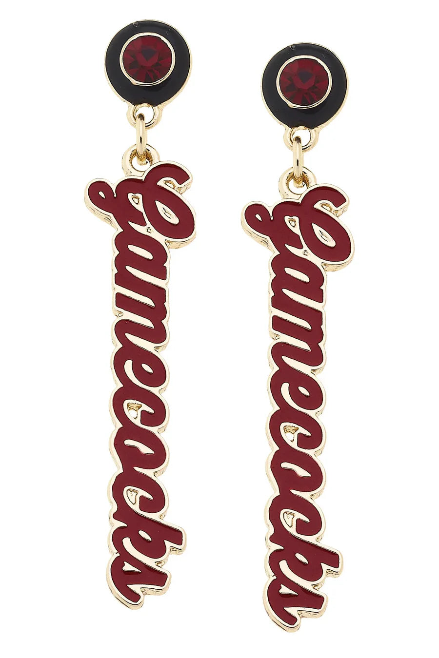 South Carolina Gamecocks Autograph Enamel Earrings in Garnet