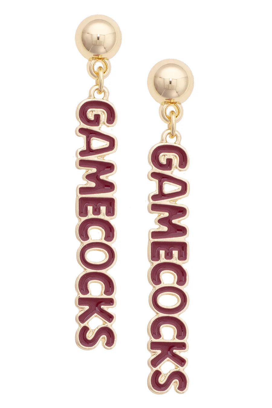 South Carolina Gamecocks Puffy Nameplate Earrings