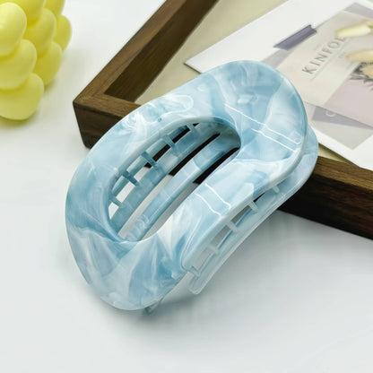 Marble Flat Oval Hair Claw