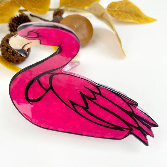Flamingo Hair Claw Clip