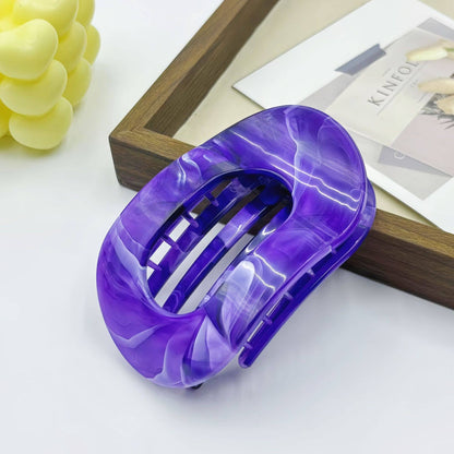 Marble Flat Oval Hair Claw