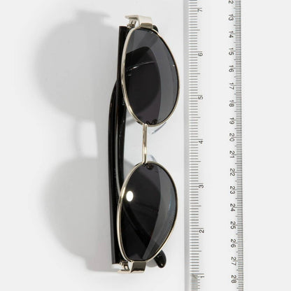 Bold Oval Metal Frame Sunglasses Set