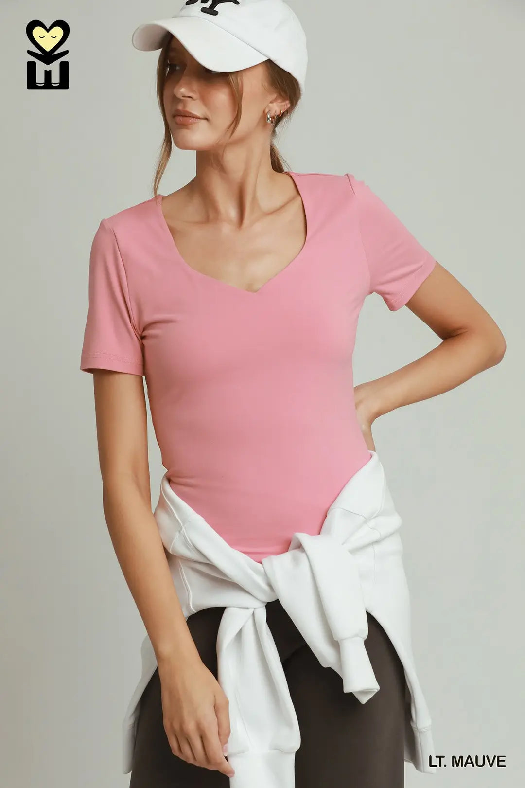 Sweetheart vneck Mauve