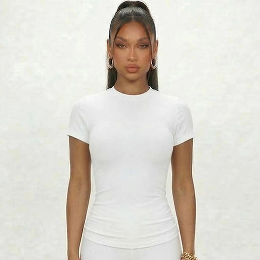 Elevated Basic Fitted White Tee