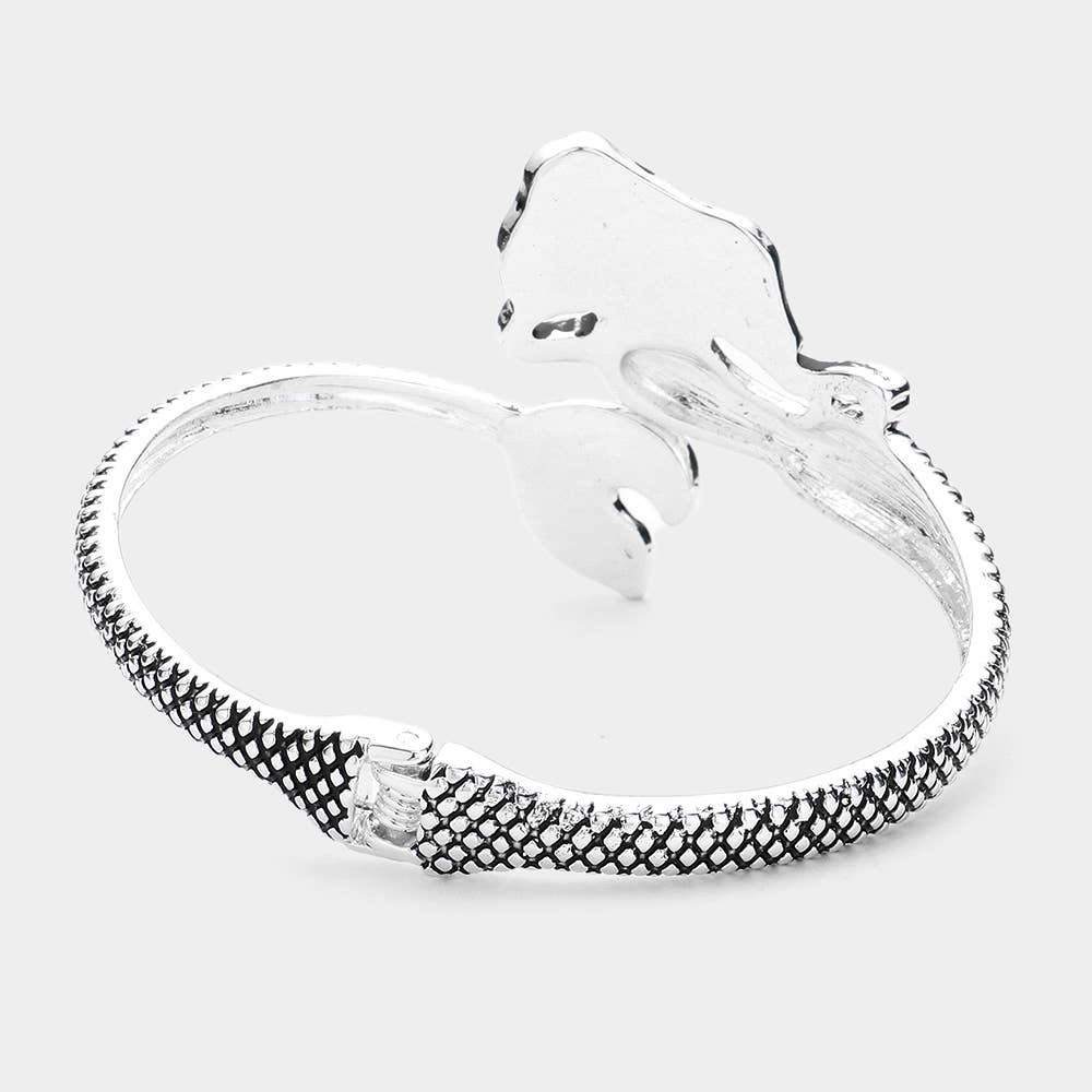 Antique Metal Mermaid Hinged Bracelet