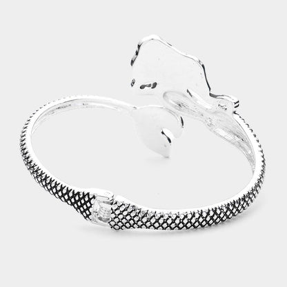 Antique Metal Mermaid Hinged Bracelet