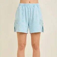 Sweet Caroline mineral washed bow slit shorts