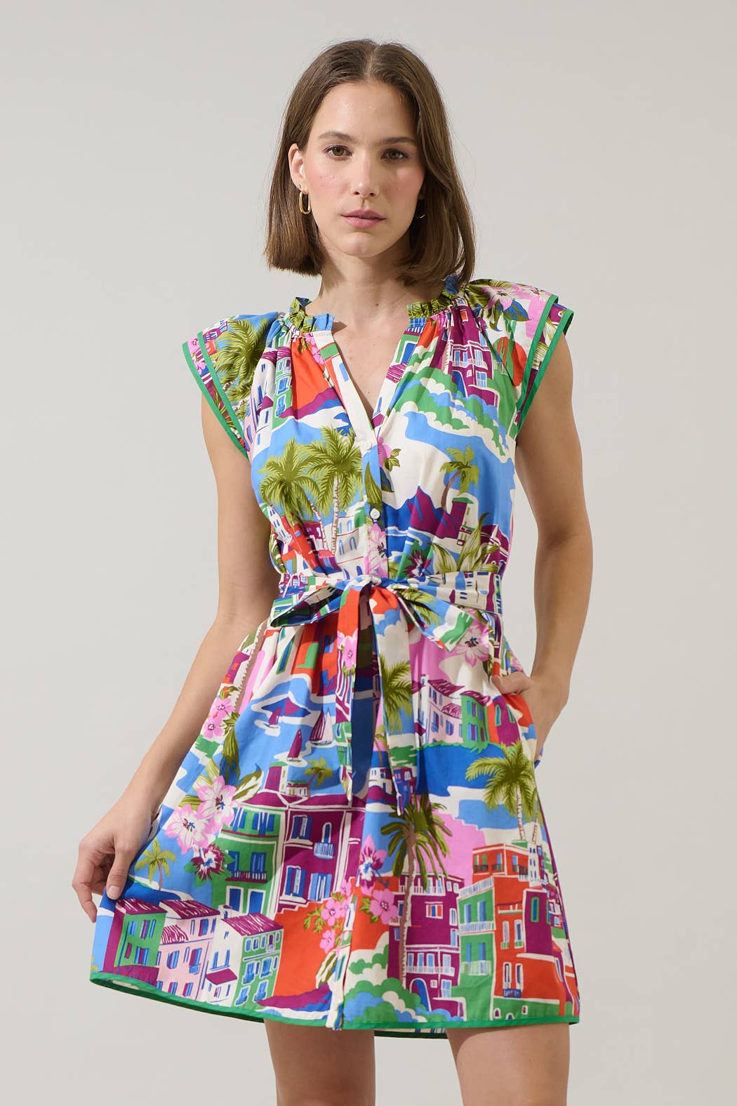 Rumi Town Olera Ruffle Mini Dress