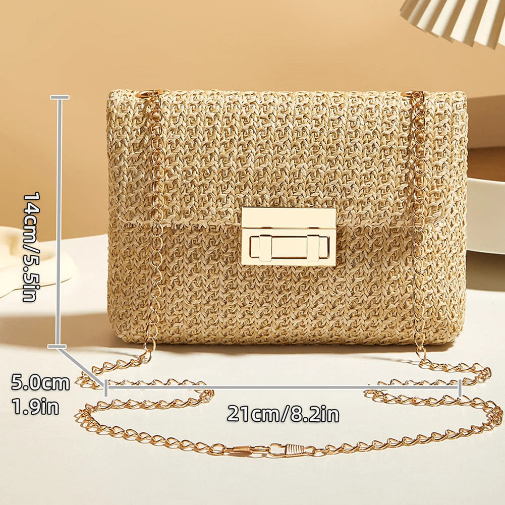 Sunlit Straw Clutch