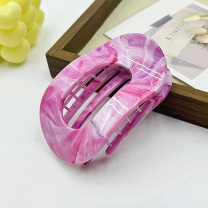 Marble Flat Oval Hair Claw