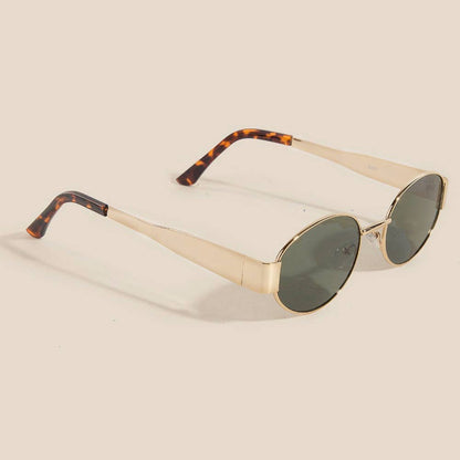 Metal Frame Oval Lens Sunglasses Set
